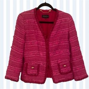 Luisa Spagnoli Pink and Gold Textured Blazer